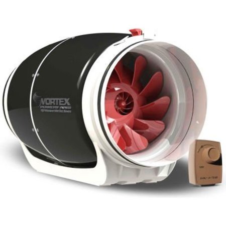 ATMOSPHERE Vortex Powerfan 8'' S-Line In-Line Duct Fan - 711 CFM with Dial-A-Temp Speed Control Kit S-800-D